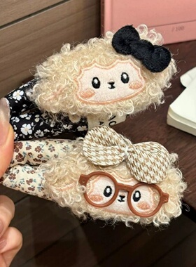 软乎乎小羊发夹出门搭配简约好看
