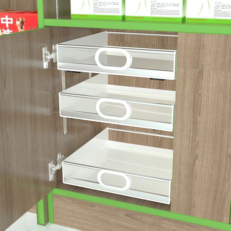 精选家用厨房橱柜滑轨托盘抽屉PP塑料加不锈钢收纳盒分层整理储物,淘宝优惠券,粉丝福利购,淘宝优惠卷