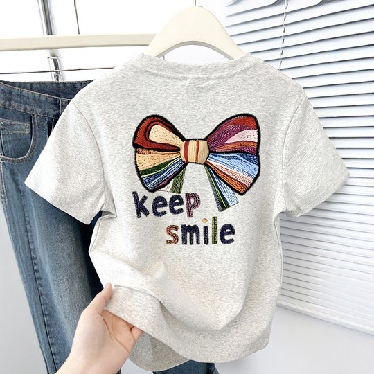 Women's 2025 summer new slim fit inner round neck short blouse