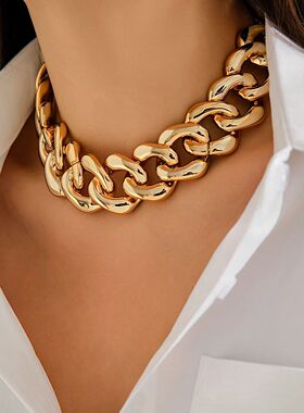 Salircon Exaggerated Acrylic Thick Chain Clavicle Necklace V