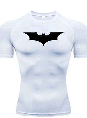 Bat Printed Men's Tight T-Shirt Running Compression Compress
