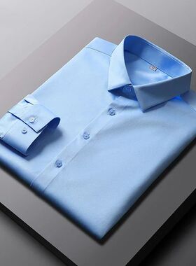 Men's Casual and Fashionable Long Sleeved Solid Color Shirt