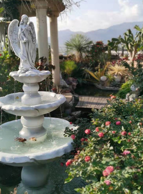 精选欧式三层婚庆流水喷泉装饰 庭院阳台鱼池 园林水景雕塑大型摆