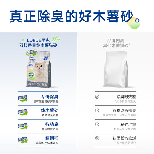 【送货上门】LORDE里兜猫砂双核净臭纯木薯砂2.4kg*4 低尘强吸水 - 图2