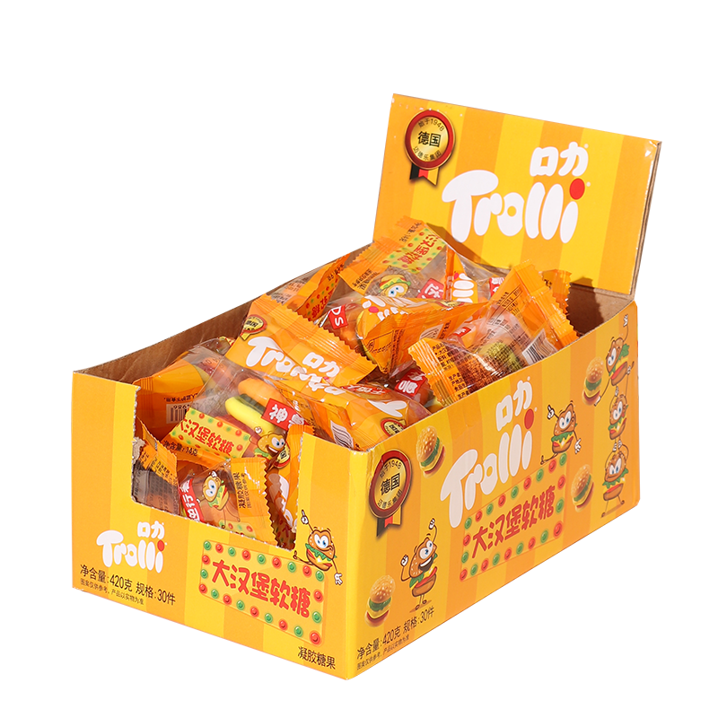 口力汉堡橡皮糖软糖儿童青少年零食qq爆款果汁糖果德国Trolli软糖,淘宝优惠券,粉丝福利购,淘宝优惠卷
