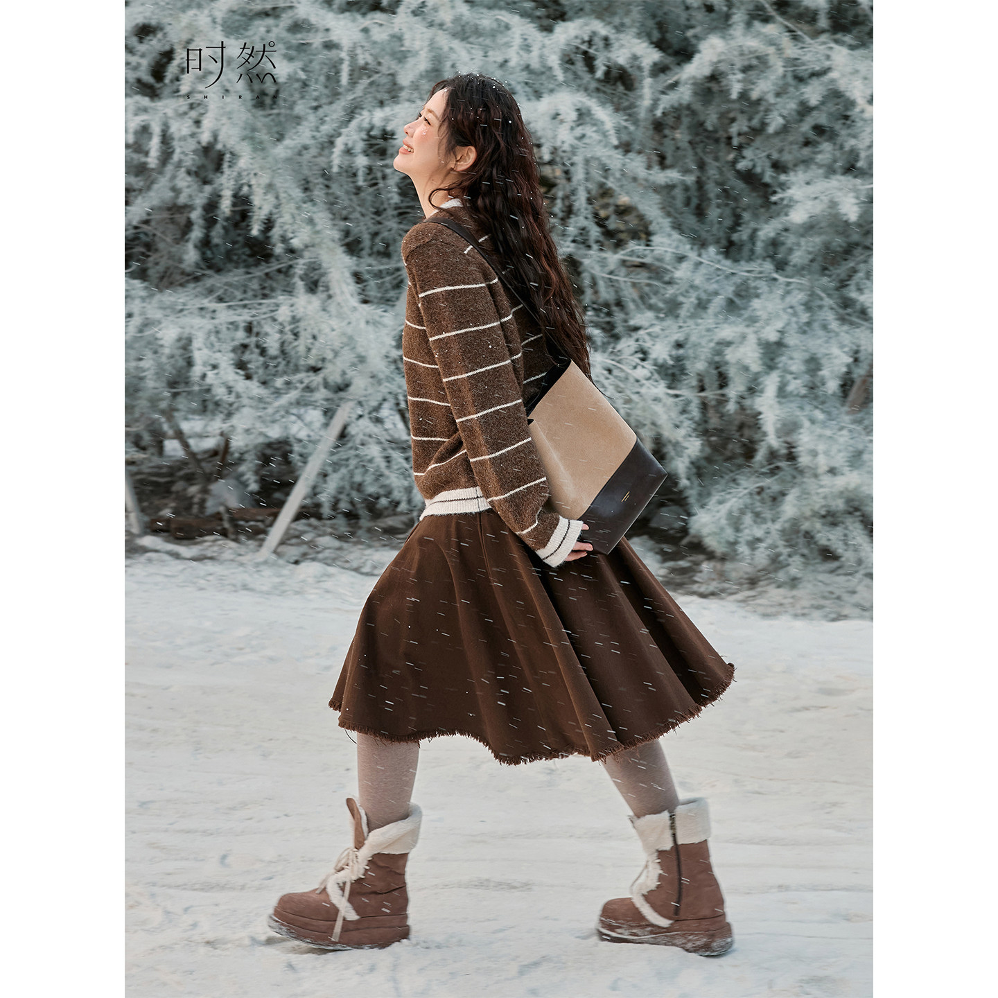 时然大码条纹针织衫宽松毛衣上衣新款冬装胖mm新款女装洋气打底衫,淘宝优惠券,粉丝福利购,淘宝优惠卷