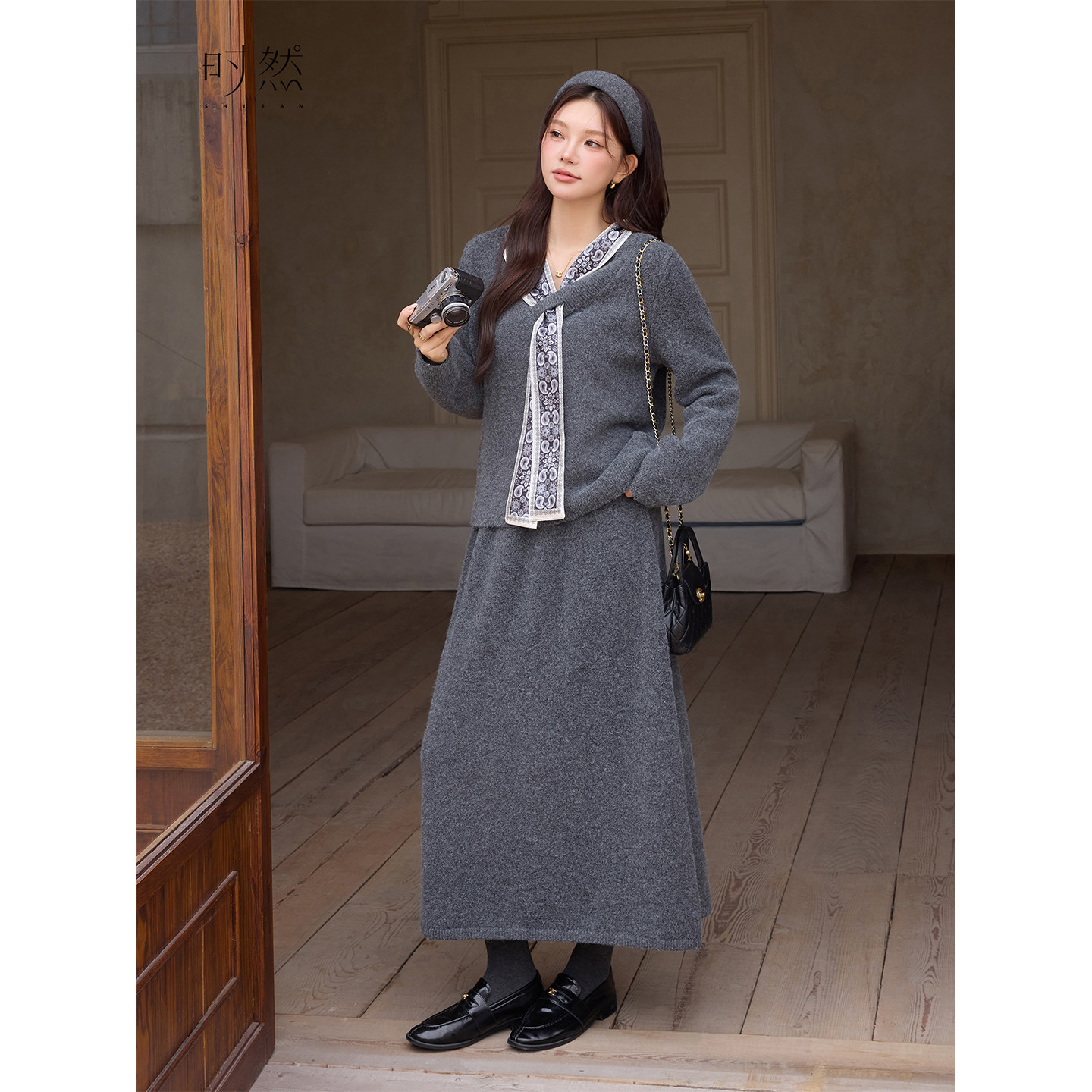 时然大码微胖MM半身裙原创女装通勤松紧腰针织裙子秋冬百搭长裙,淘宝优惠券,粉丝福利购,淘宝优惠卷