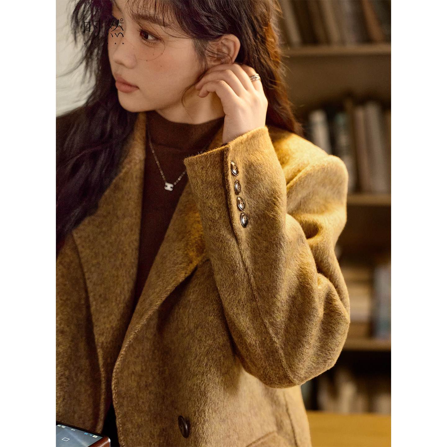 时然大码微胖MM25年冬季慵懒羊毛双面呢显瘦毛呢西装长款大衣外套,淘宝优惠券,粉丝福利购,淘宝优惠卷