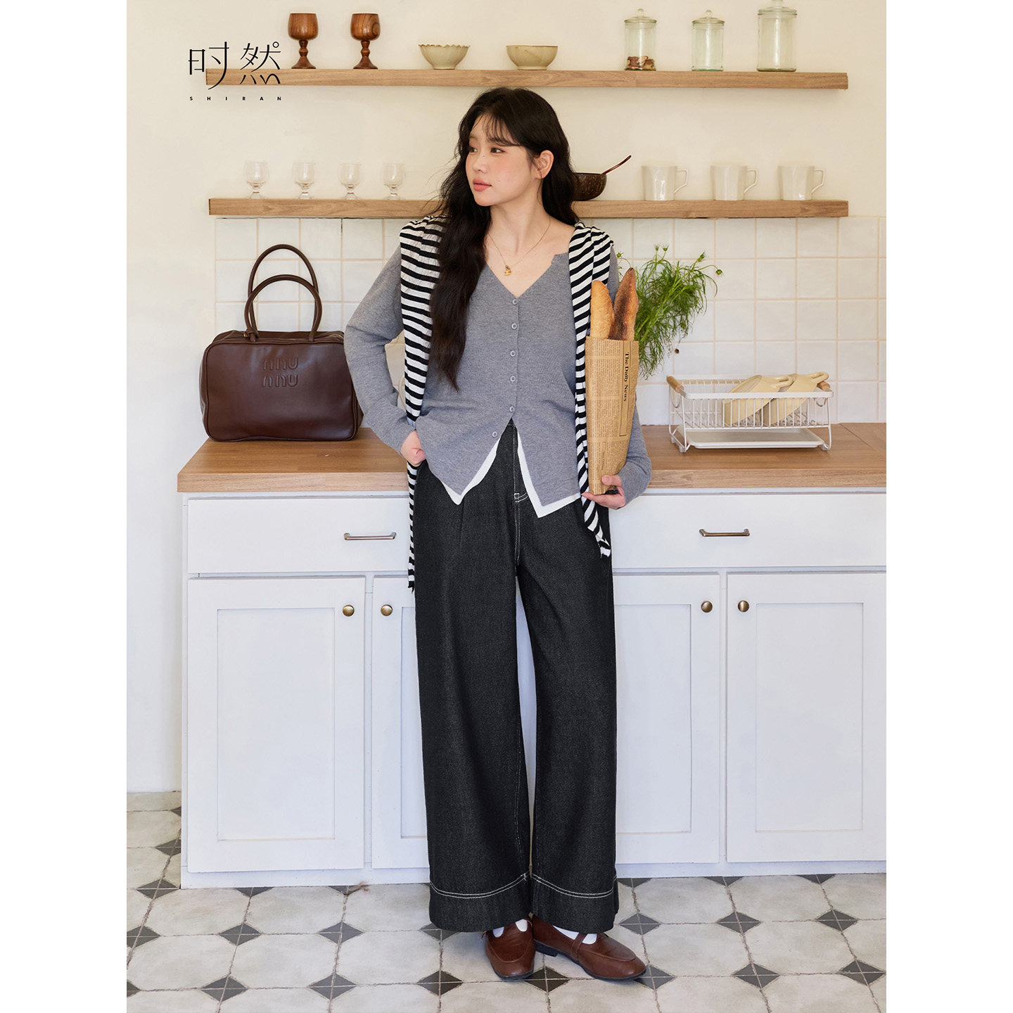 时然大码女装直筒牛仔裤25年秋新款胖mm松紧腰显瘦通勤阔腿长裤,淘宝优惠券,粉丝福利购,淘宝优惠卷