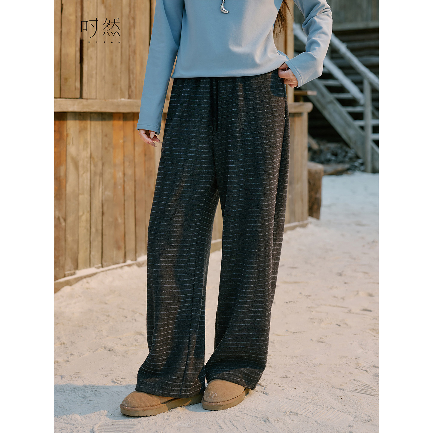 时然大码加绒休闲裤微胖mm冬季女装阔腿裤保暖加厚裤子高腰直筒裤,淘宝优惠券,粉丝福利购,淘宝优惠卷