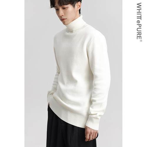 【WHITT EPURE】WP 白川 宽松高领毛衣针织衫男士冬季内搭打底衫 - 图0