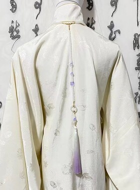 古风汉服百搭明制平安锁项圈复古软璎珞超长流苏项链日常配饰品
