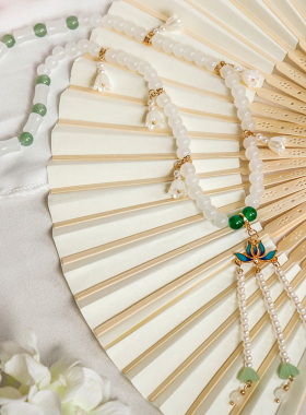 新中式马面裙配饰长背云璎珞古风汉服项链明制流苏项圈吊坠饰品