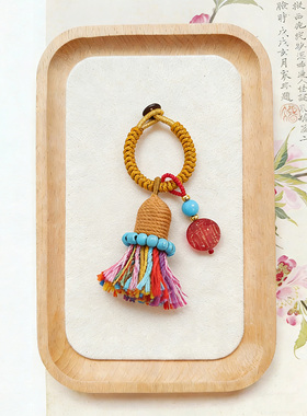 中国民族风流苏吊坠包挂手机钥匙扣挂件饰品新年红色喜庆小马挂饰