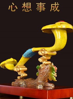 速发富贵如玉厅财摆件彩铜意如意工艺家居装饰客招玄关电视柜办公