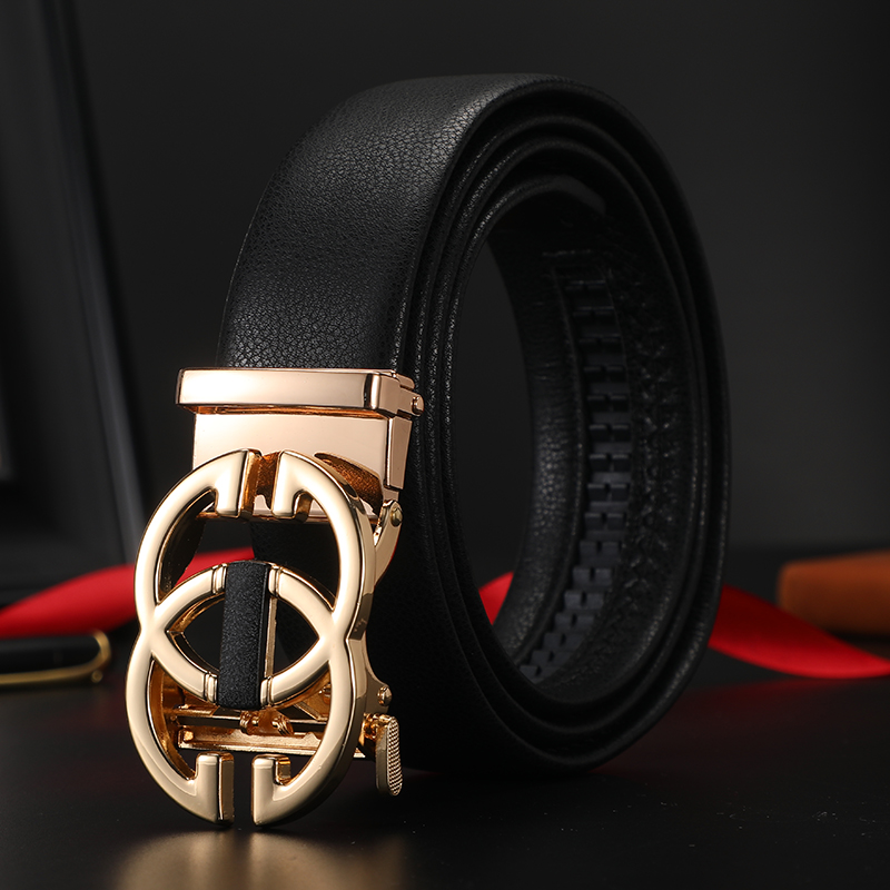 【林依轮推荐】皮带男商务皮带男款真皮自动扣头休闲牛皮腰带