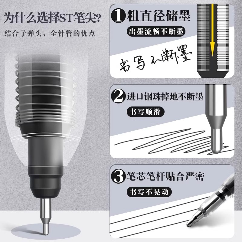 Macaron series ST push pen refill black 0.5mm