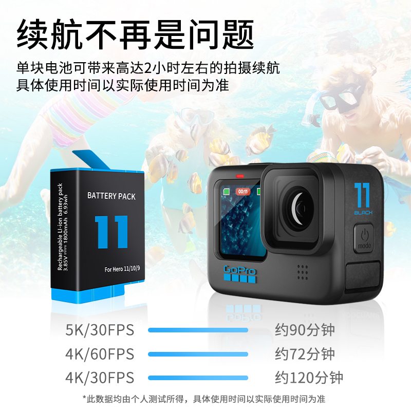 适合 GoPro11电池三充双充充电器 GoPro Hero11全解码不弹窗电池充电器 - 图0