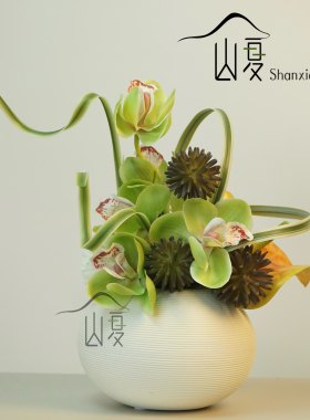 山夏仿真花艺现代装饰品酒店家居整体花艺摆件样板间假花工艺品