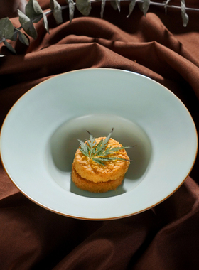 汝窑葫芦盘摆件复古瓷器