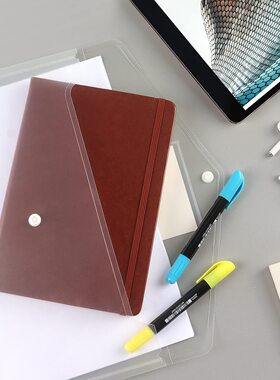 爆款a4糖果色透明按扣文件袋pp按
