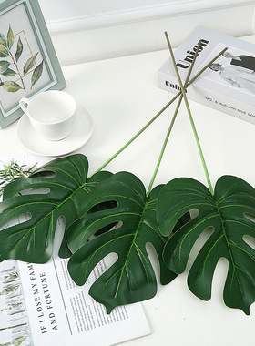 仿单支树叶假花绿色植物插花材