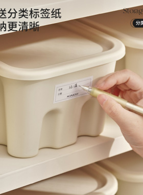 奶油风家用桌面零食收纳盒衣柜抽
