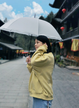 透明伞大量自动雨伞长柄直杆伞透