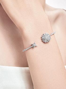 高银版手镯女EGEM意境S925纯银