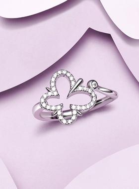 开口调节戒指女EGEM意境S925纯银