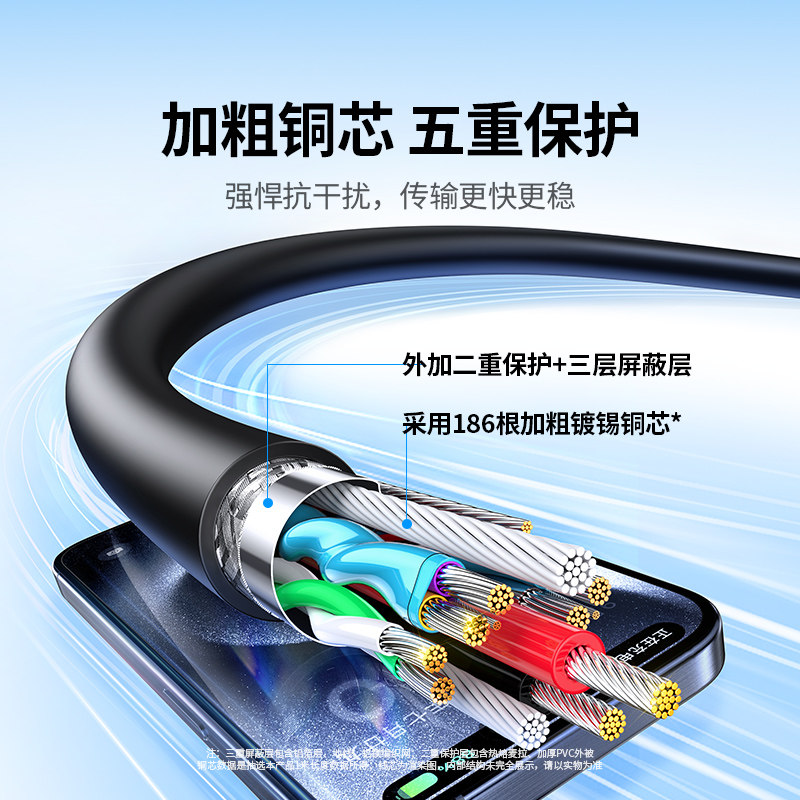 绿联usb3.0转typec数据线高速移动硬盘盒电脑传输carplay适用苹果16iPhone17switch15手机iPad快充usb3短3.1
