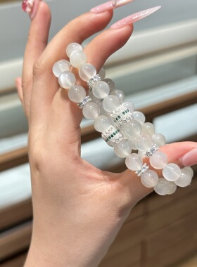 新中式天然白月光石手链女生气质百搭个性小众水晶国潮清冷感