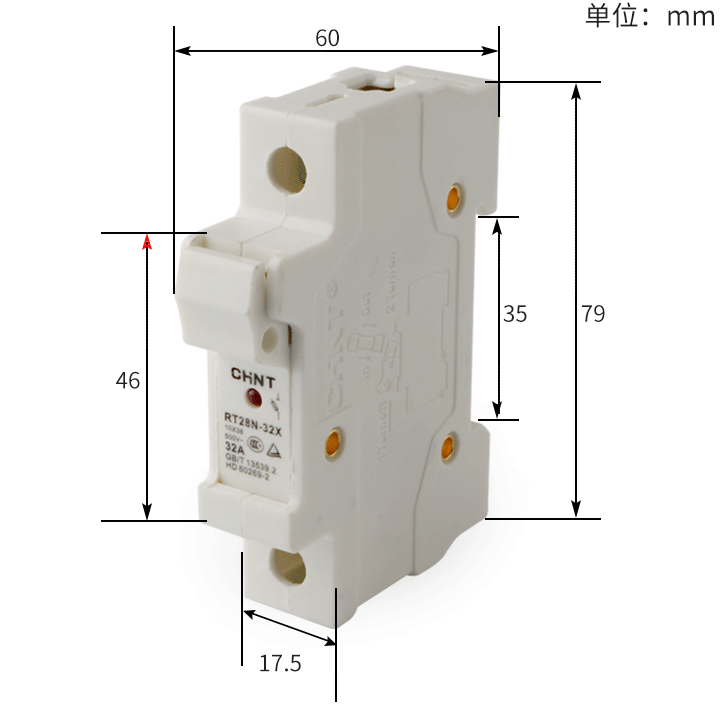 正泰熔断器底座RT28N-32/32X 1P-3P导轨式保险丝座32A10*38mm-图1