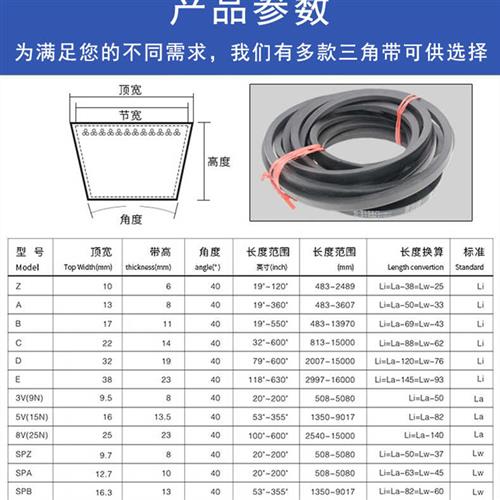 奋飞三角带A型A2600/2616/2642/2650/2667/2692/2700/2718/2743-图0