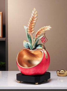 放钥匙扣摆件客厅入户进门鞋柜玄关钥匙收纳摆件苹果中式装饰摆设