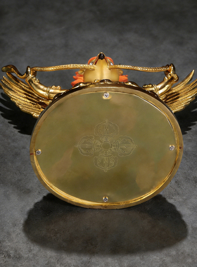 藏式纯铜镀金金翅鸟佛像7寸摆件