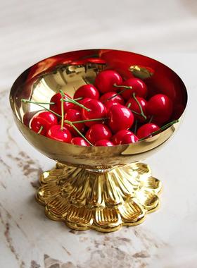 轻奢高脚底座水果盘摆件客厅茶几餐台零食盘果盆果兜干果盘装饰品