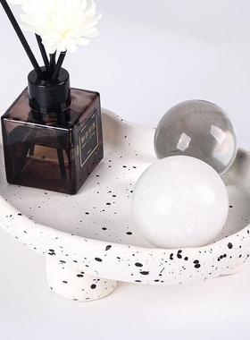 创意北欧简约豆豆三脚托盘ins风家居装饰玄关香薰饰品收纳盘摆件