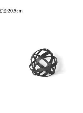 现代简约玻璃花瓶客厅茶几金属框架饰品样板房软装设计师搭配摆件