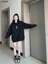 80-300 catty large code American retro lovers clothing male and female autumn and winter plus suede thickened loose cover with cap blouses