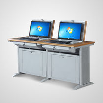 New Crane Rhombus Flipped Display Concealed Classroom Student Table Electric Classroom Training Table White Maple Color 800mm600