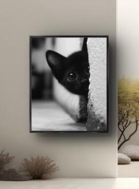 猫咪卧室床头挂画ins风