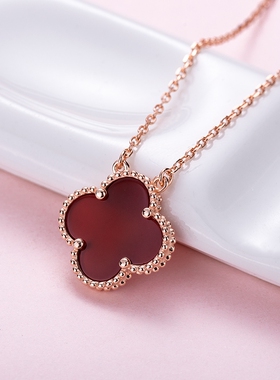 四叶草项链女纯银锁骨坠轻奢小众