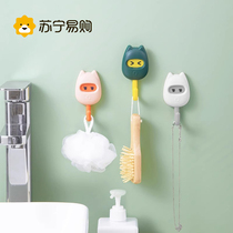 Hook-free perforated powerful bearing door rear hanger door hanging hanger cute cartoon hook bathroom viscose 1684