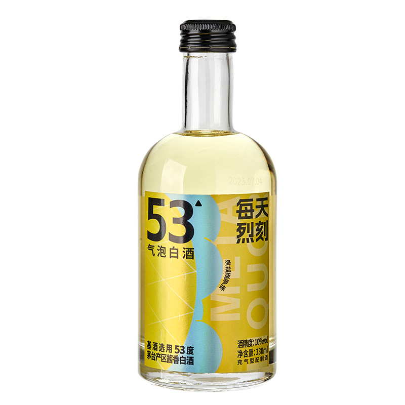 每天烈刻气泡白酒 微醺鸡尾酒 强爽10度330ml瓶装菠萝味果酒