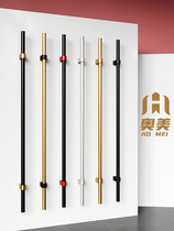 Modern minimalist high-end glass gate handle Minjuku hotel personality creative stainless steel solid wood door handle custom-made