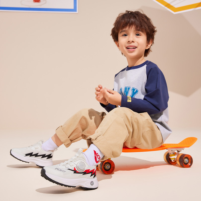 pony童鞋儿童运动鞋春夏舒适男童女童透气细网面青少年学生跑步鞋