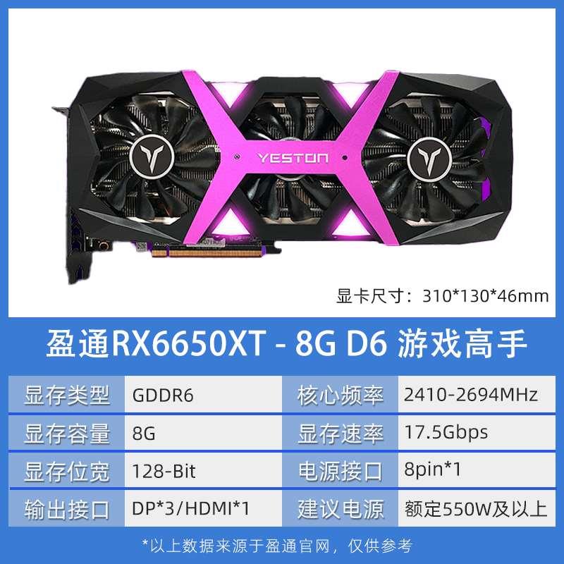 AMD蓝宝石/盈通 RX 7600/6650XT/6750GRE10G全新台式电脑游戏显卡 - 图3