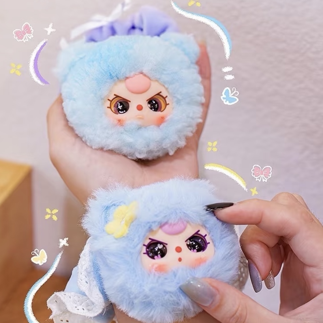 新品Baby three娃三岁萌萌发圈毛绒盲盒潮玩可爱礼物女生 - 图1