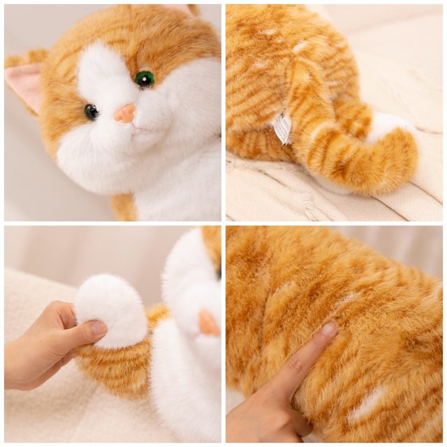 Hug baby genuine simulated cat doll orange cat doll gift for children girls sleeping pillows